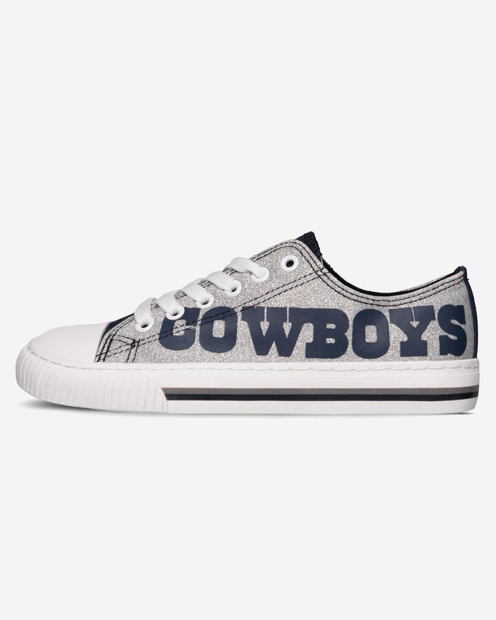 Dallas Cowboys Womens Glitter Low Top Canvas Shoe FOCO - FOCO.com