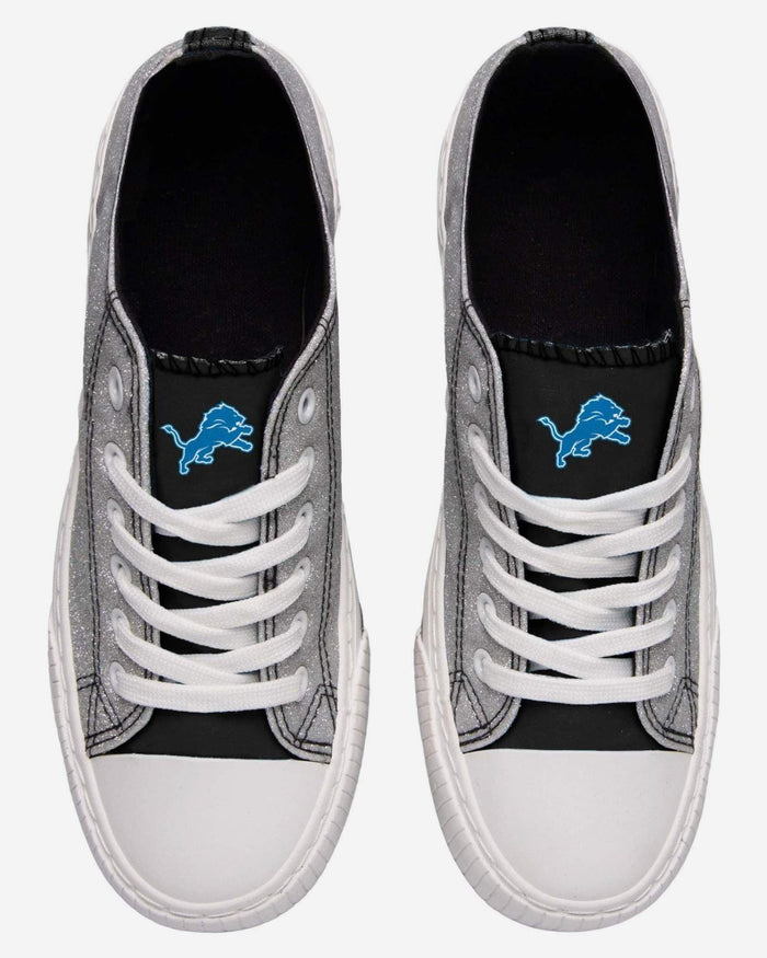 Detroit Lions Womens Glitter Low Top Canvas Shoe FOCO - FOCO.com