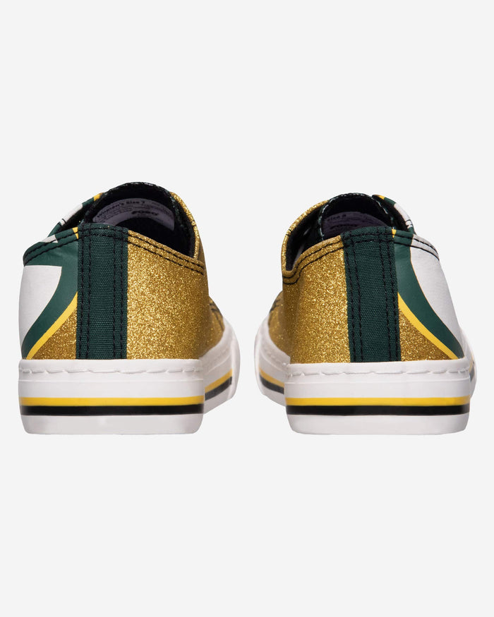 Green Bay Packers Womens Glitter Low Top Canvas Shoe FOCO - FOCO.com