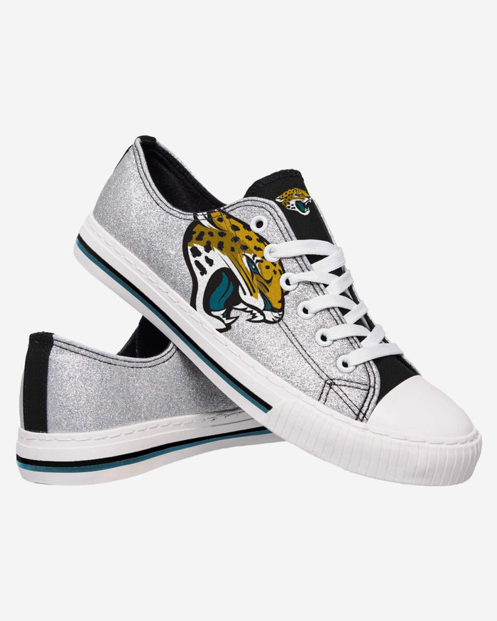 Jacksonville Jaguars Womens Glitter Low Top Canvas Shoe FOCO - FOCO.com