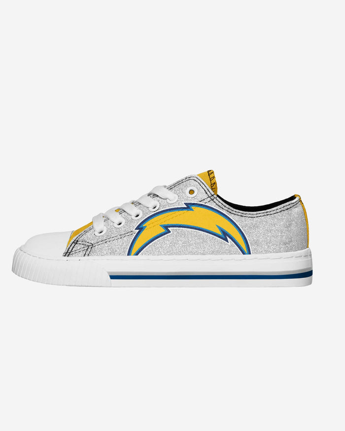 Los Angeles Chargers Womens Glitter Low Top Canvas Shoe FOCO 6 - FOCO.com