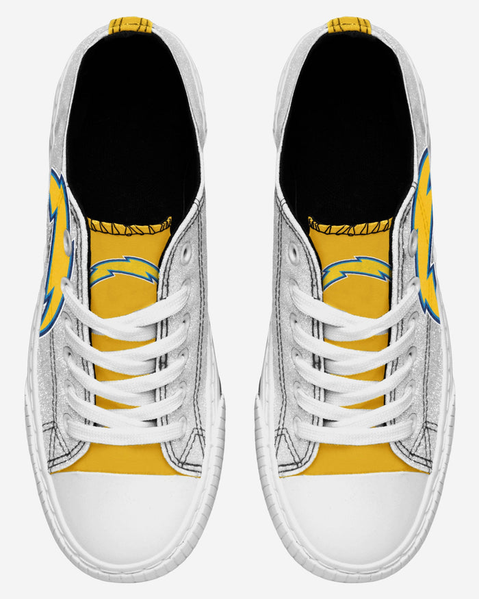 Los Angeles Chargers Womens Glitter Low Top Canvas Shoe FOCO - FOCO.com