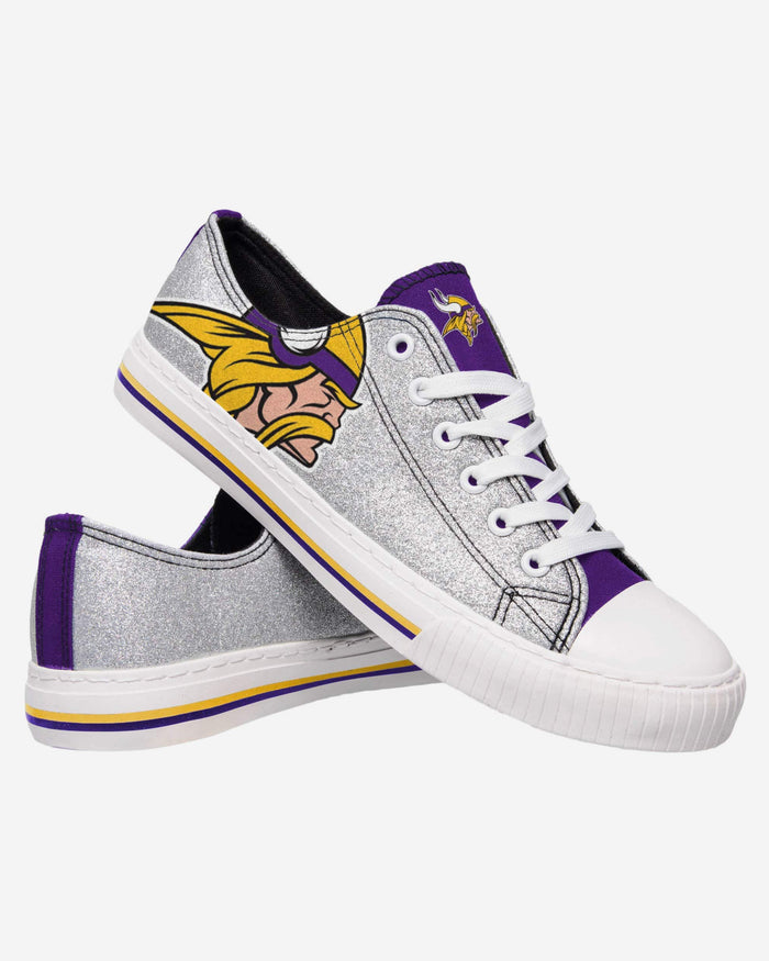 Minnesota Vikings Womens Glitter Low Top Canvas Shoe FOCO - FOCO.com
