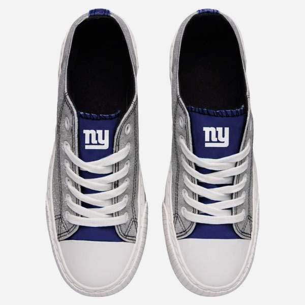 New York Giants NFL Womens Glitter Low Top Canvas Shoes
