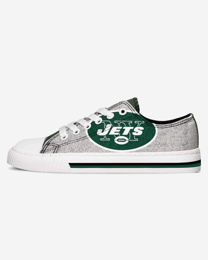 New York Jets Womens 1998-2018 Glitter Low Top Canvas Shoe FOCO - FOCO.com