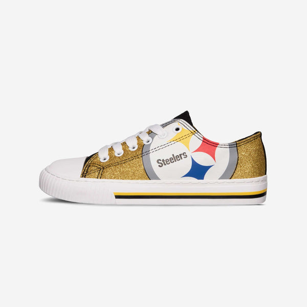 Pittsburgh Steelers Womens Glitter Low Top Canvas Shoe FOCO