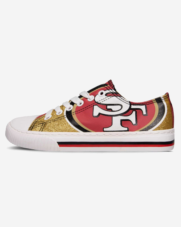 San Francisco 49ers Womens Glitter Low Top Canvas Shoe FOCO - FOCO.com