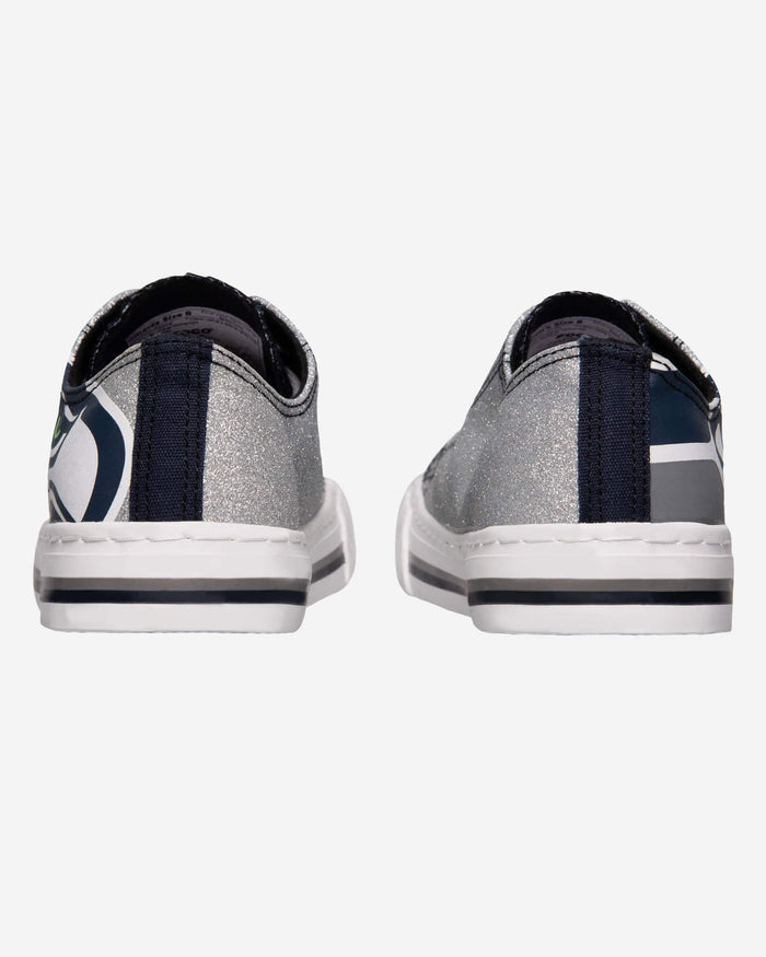 Seattle Seahawks Womens Glitter Low Top Canvas Shoe FOCO - FOCO.com