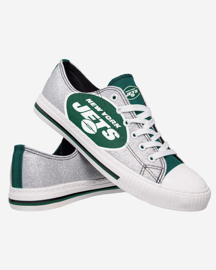 New York Jets Womens Glitter Low Top Canvas Shoe FOCO - FOCO.com