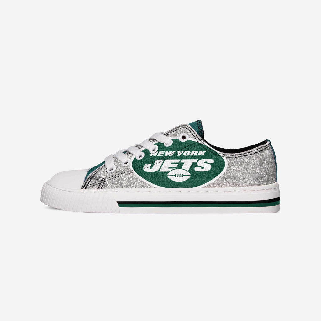 New York Jets Womens Glitter Low Top Canvas Shoe FOCO 6 - FOCO.com