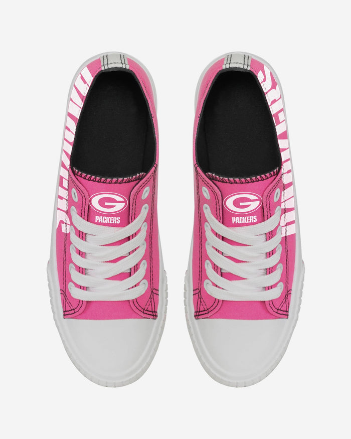 Green Bay Packers Womens Highlights Low Top Canvas Shoe FOCO - FOCO.com