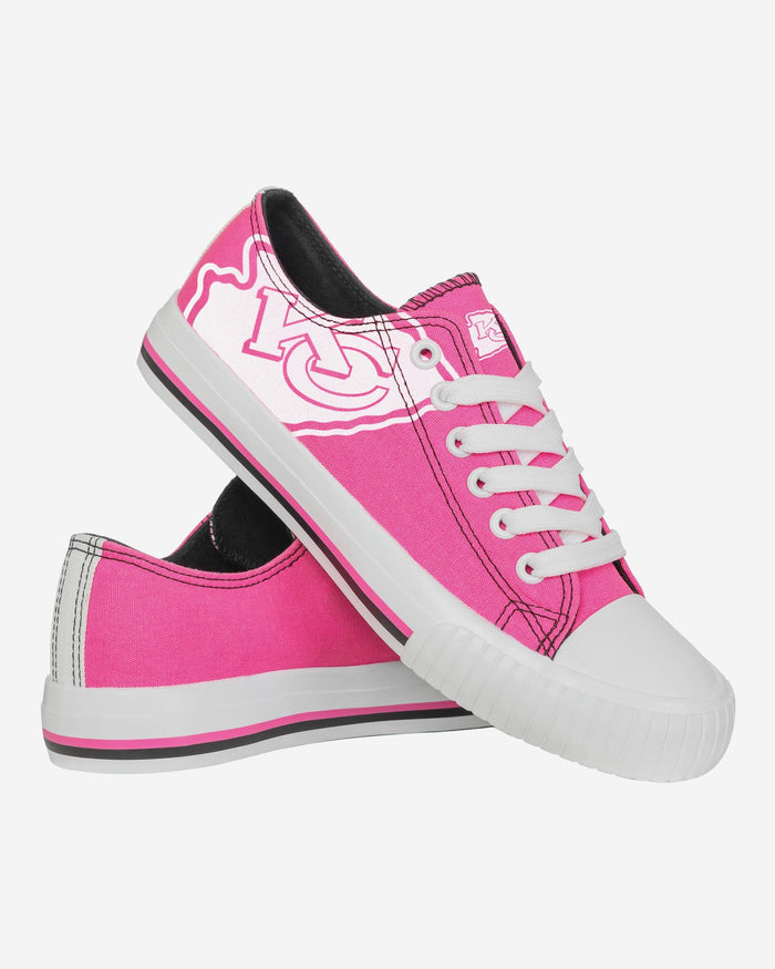 Kansas City Chiefs Womens Highlights Low Top Canvas Shoe FOCO - FOCO.com