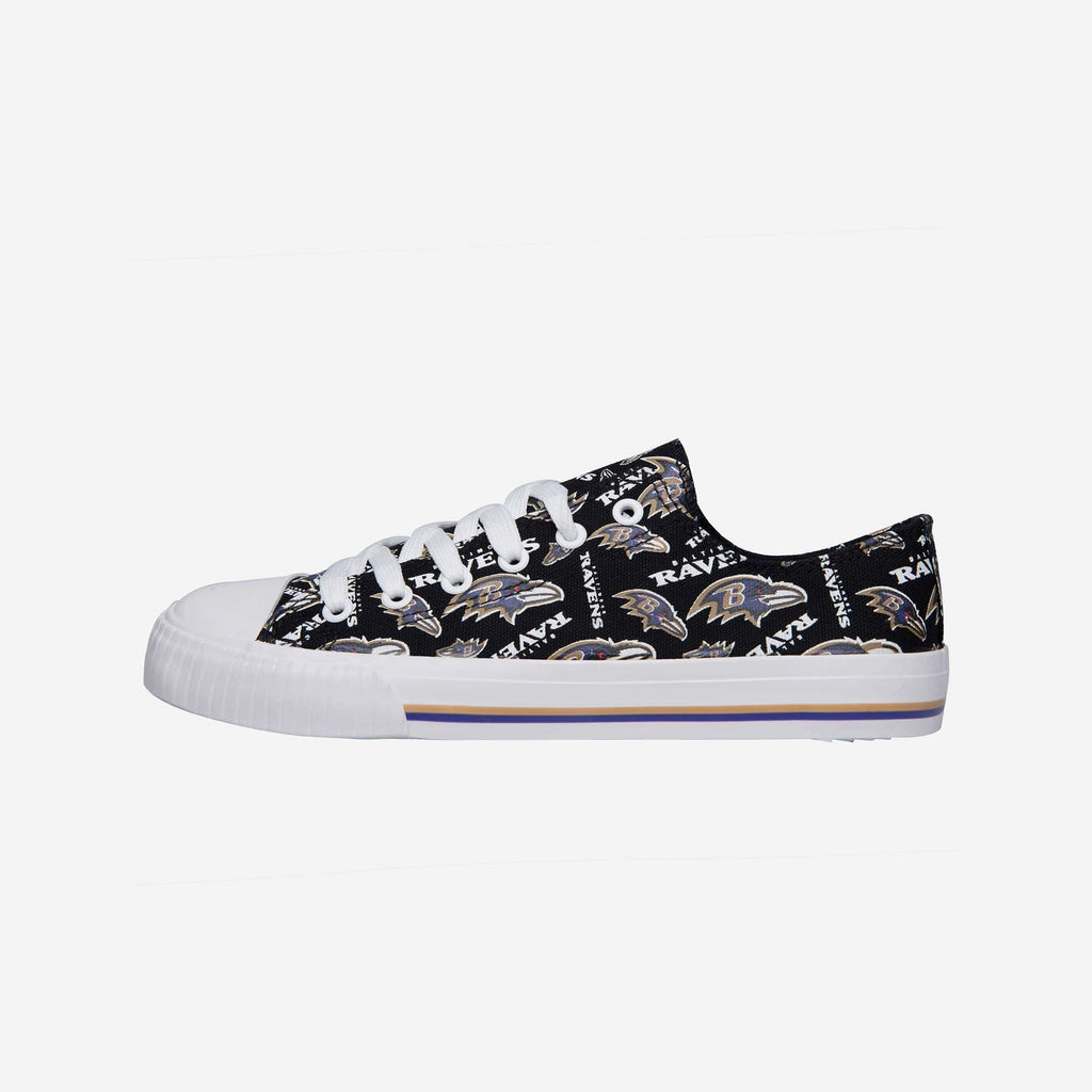 Baltimore Ravens Womens Low Top Repeat Print Canvas Shoe FOCO - FOCO.com