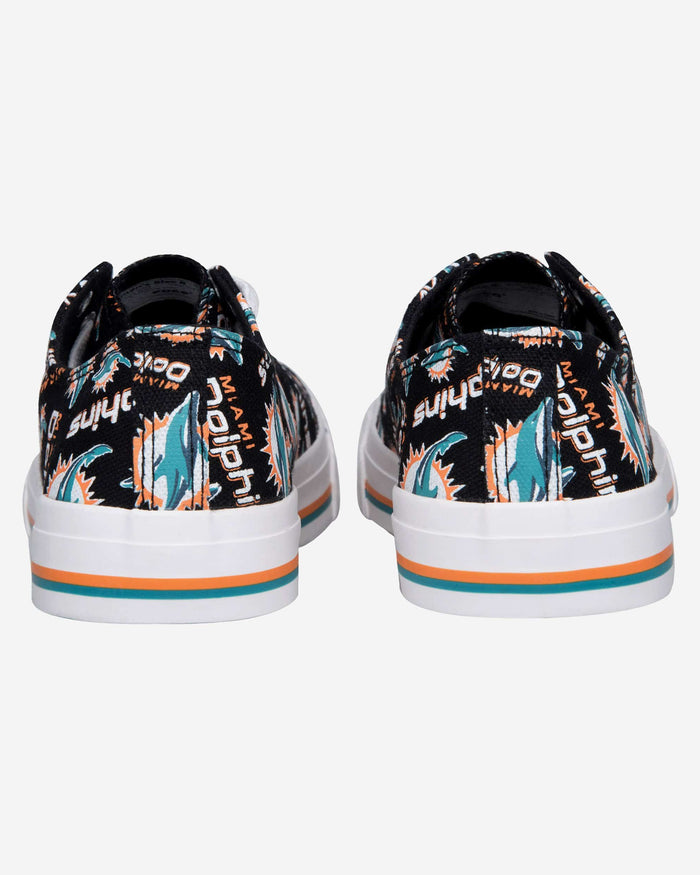 Miami Dolphins Womens Low Top Repeat Print Canvas Shoe FOCO - FOCO.com