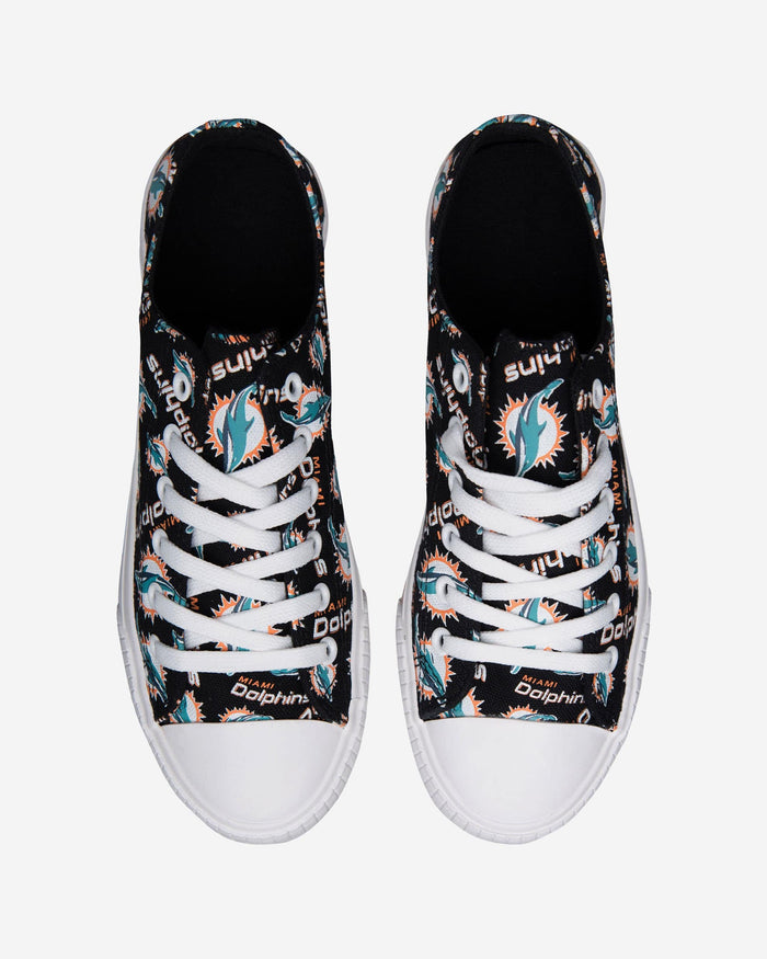 Miami Dolphins Womens Low Top Repeat Print Canvas Shoe FOCO - FOCO.com
