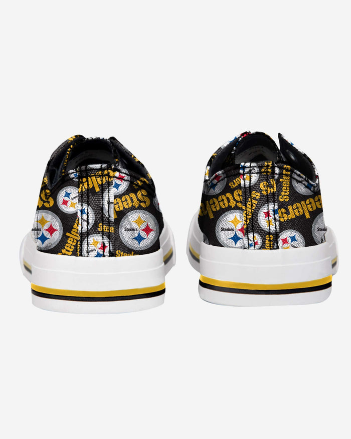 Pittsburgh Steelers Womens Low Top Repeat Print Canvas Shoe FOCO - FOCO.com