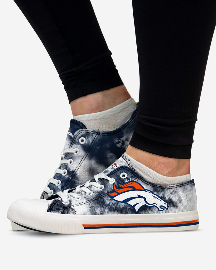 Denver Broncos Womens Low Top Tie-Dye Canvas Shoe FOCO - FOCO.com