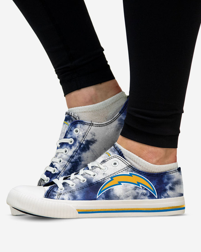 Los Angeles Chargers Womens Low Top Tie-Dye Canvas Shoe FOCO - FOCO.com