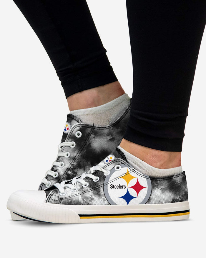 Pittsburgh Steelers Womens Low Top Tie-Dye Canvas Shoe FOCO - FOCO.com