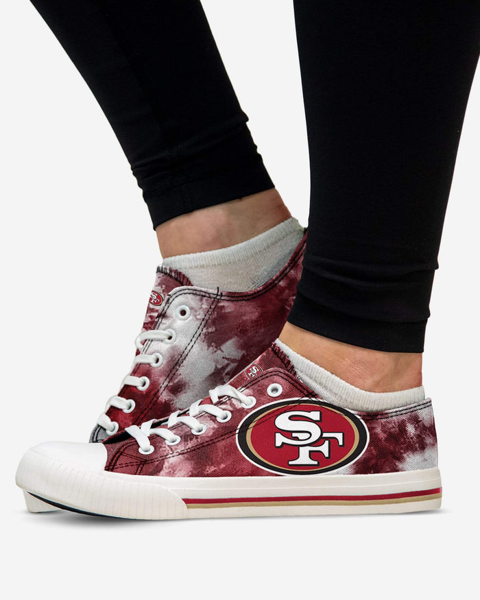 San Francisco 49ers Womens Low Top Tie-Dye Canvas Shoe FOCO - FOCO.com
