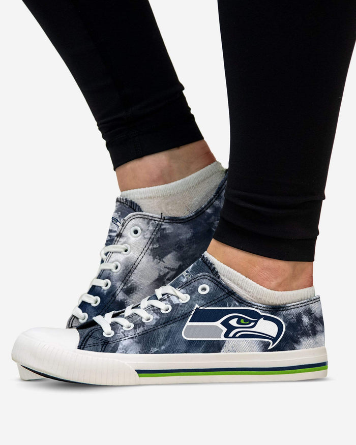 Seattle Seahawks Womens Low Top Tie-Dye Canvas Shoe FOCO - FOCO.com