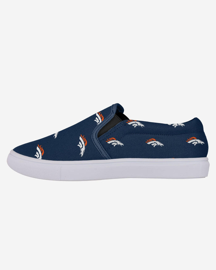 Denver Broncos Womens Repeat Logo Slip On Canvas Shoe FOCO 6 - FOCO.com