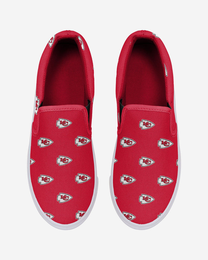 Kansas City Chiefs Womens Repeat Logo Slip On Canvas Shoe FOCO - FOCO.com