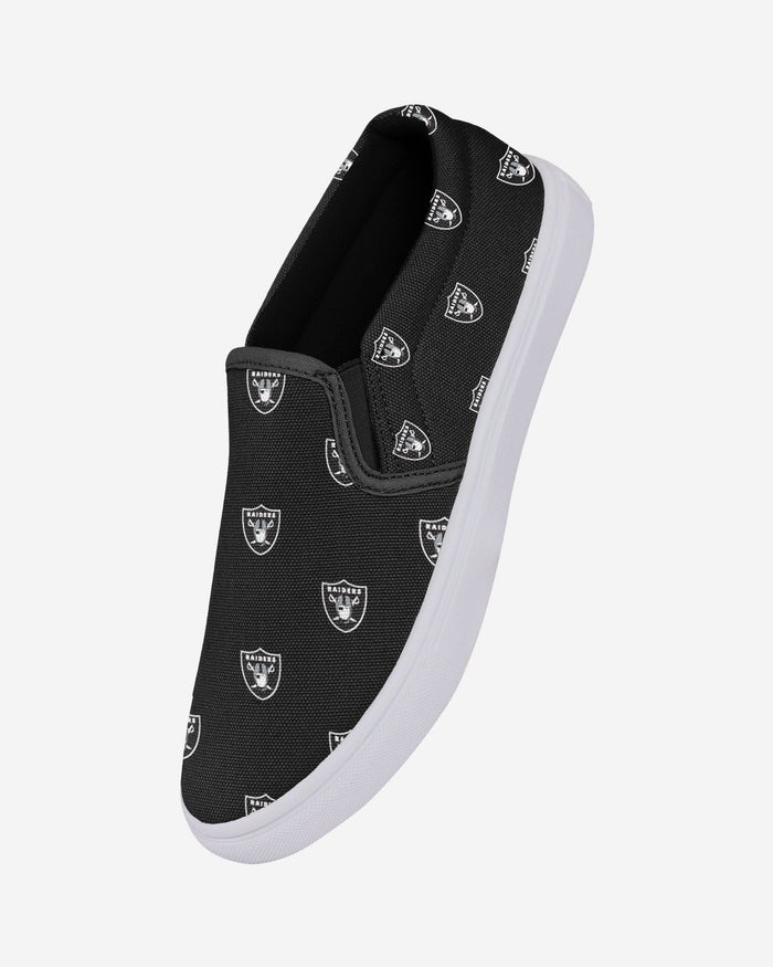 Las Vegas Raiders Womens Repeat Logo Slip On Canvas Shoe FOCO - FOCO.com