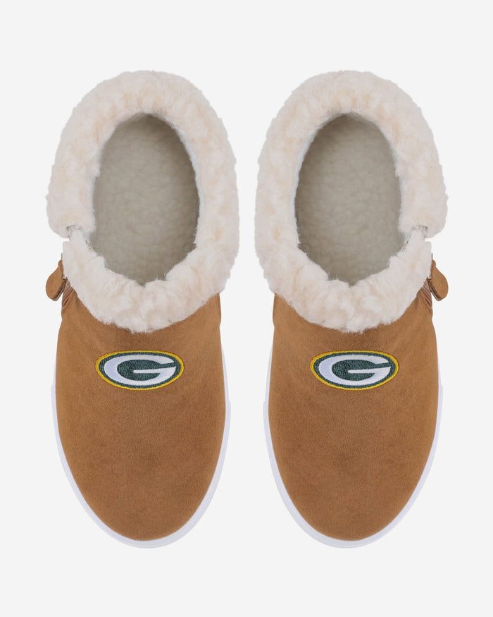 Green Bay Packers Womens Fuzzy Brim Zipper Boot FOCO - FOCO.com