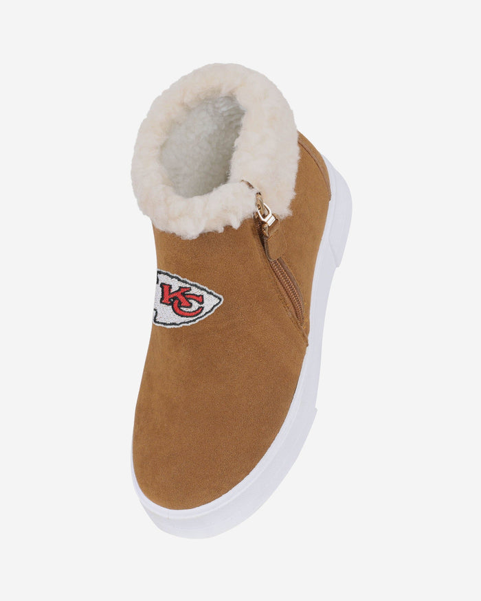 Kansas City Chiefs Womens Fuzzy Brim Zipper Boot FOCO - FOCO.com