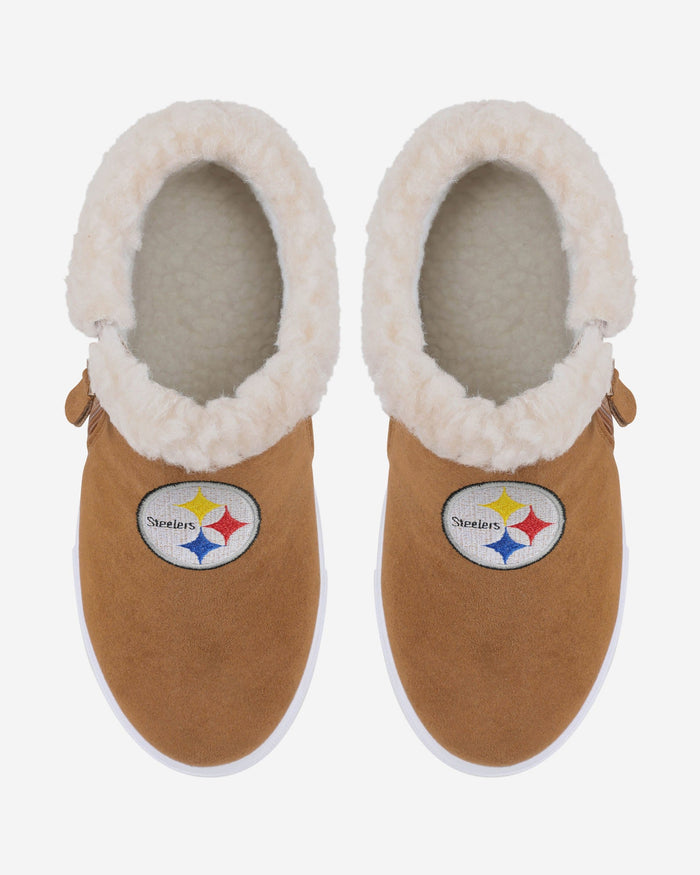 Pittsburgh Steelers Womens Fuzzy Brim Zipper Boot FOCO - FOCO.com