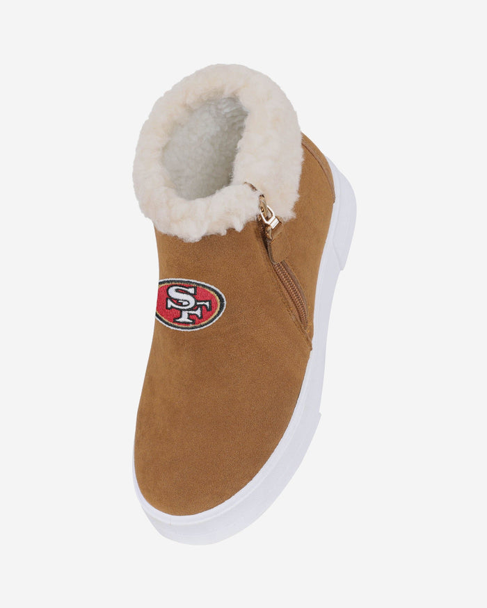 San Francisco 49ers Womens Fuzzy Brim Zipper Boot FOCO - FOCO.com
