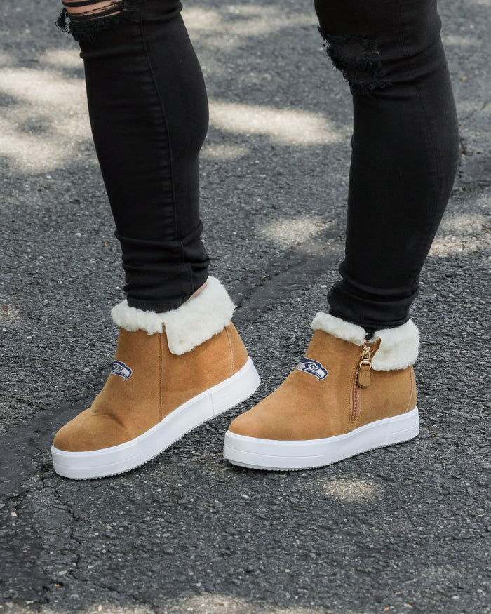 Seattle Seahawks Womens Fuzzy Brim Zipper Boot FOCO - FOCO.com