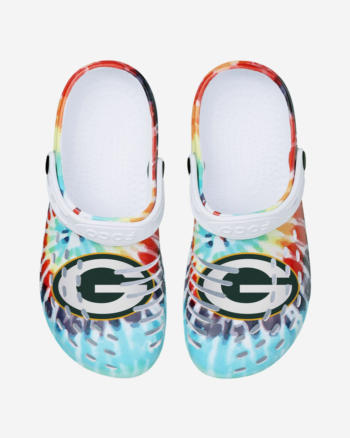 Green Bay Packers Womens Tie-Dye Clog With Strap FOCO - FOCO.com