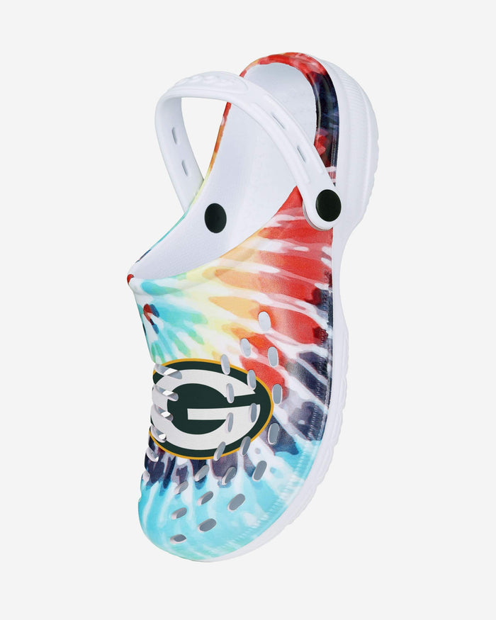 Green Bay Packers Womens Tie-Dye Clog With Strap FOCO - FOCO.com