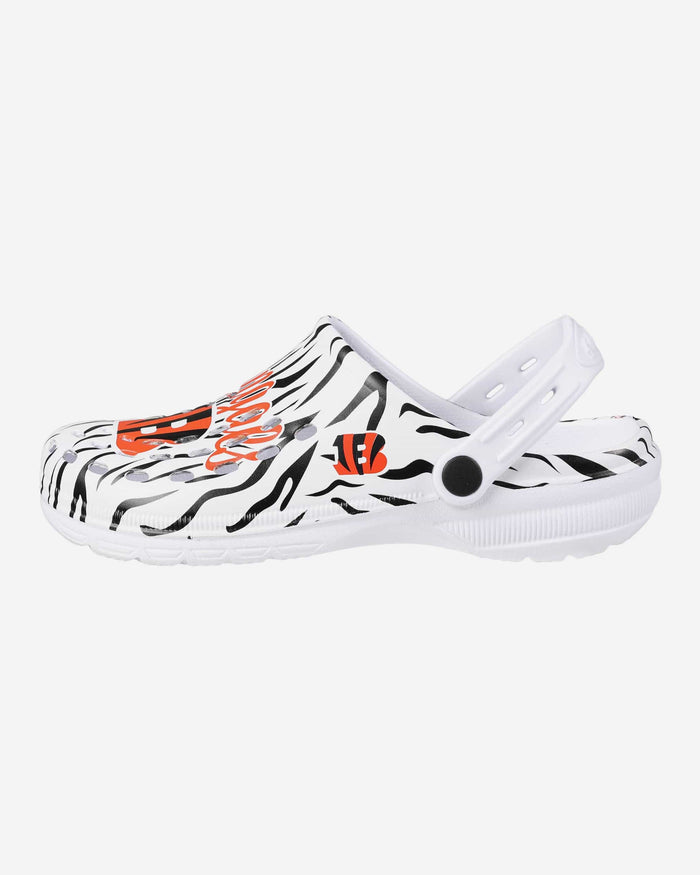 Cincinnati Bengals Womens White Stripe Clog With Strap FOCO S - FOCO.com