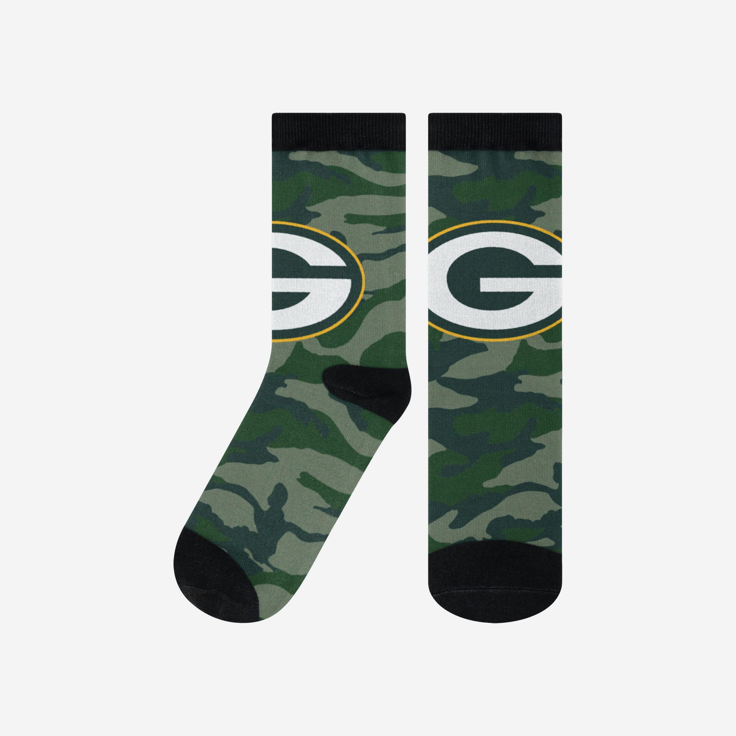 FOCO Green Bay Packers NFL Mens Printed Camo Socks - S/M FOCO Green Bay Packers NFL Mens Printed Camo Socks - S/M