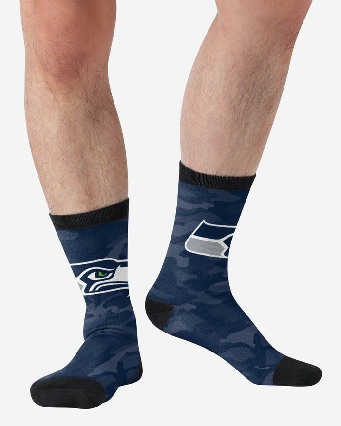Seattle Seahawks Printed Camo Socks FOCO - FOCO.com