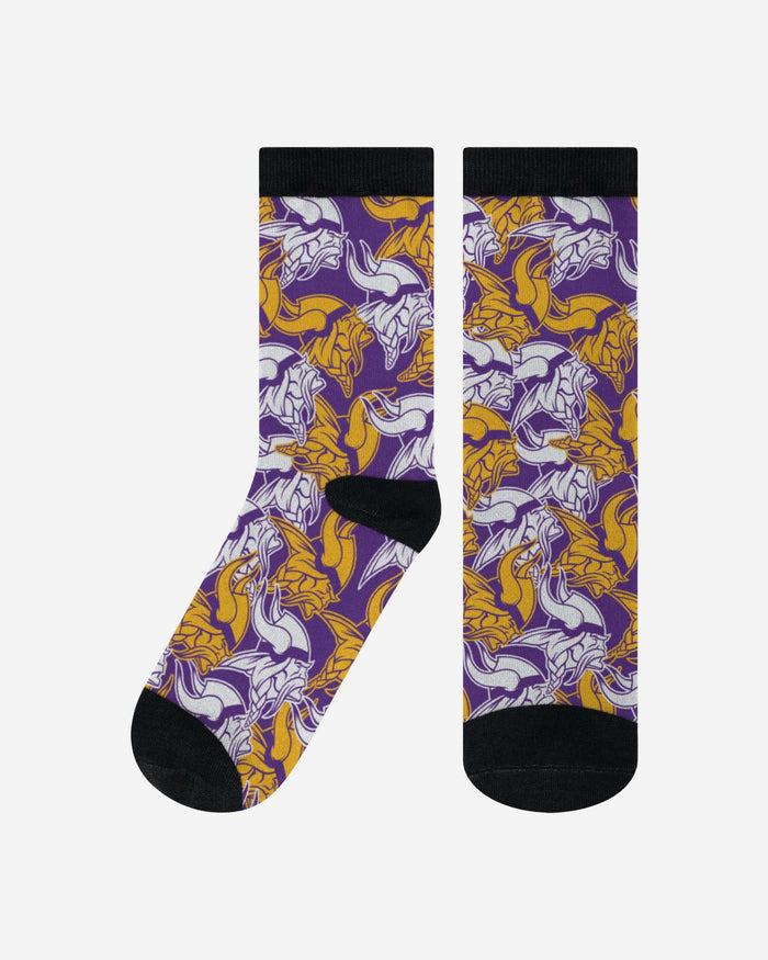 Minnesota Vikings Logo Blast Socks FOCO L/XL - FOCO.com