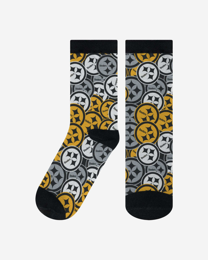 Pittsburgh Steelers Logo Blast Socks FOCO L/XL - FOCO.com