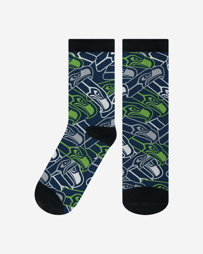 Seattle Seahawks Logo Blast Socks FOCO L/XL - FOCO.com