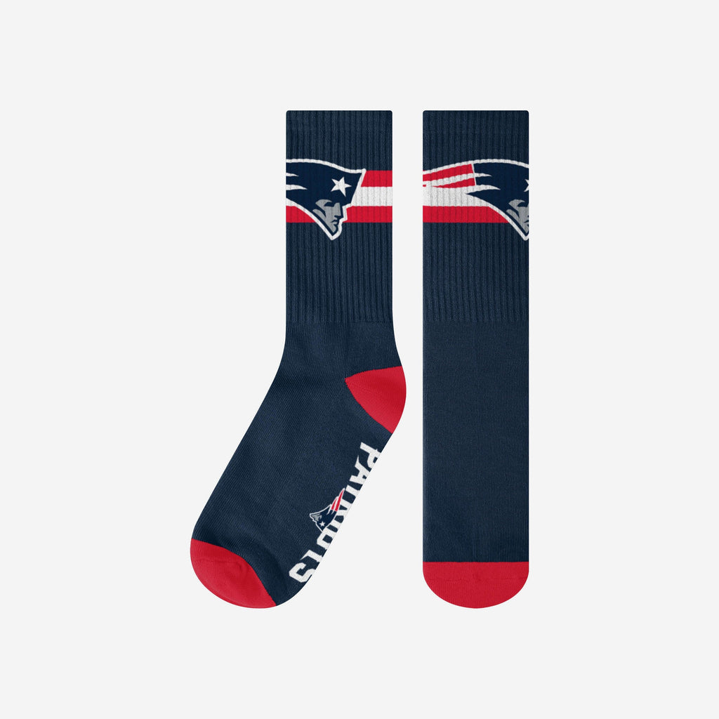 New England Patriots Team Stripe Crew Socks FOCO S/M - FOCO.com