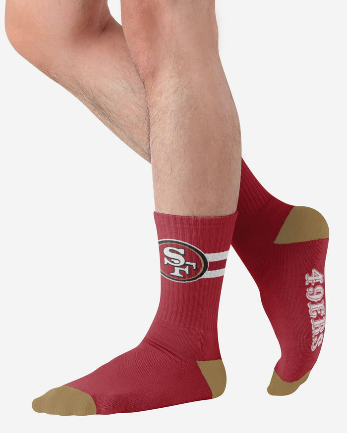 San Francisco 49ers Team Stripe Crew Socks FOCO - FOCO.com