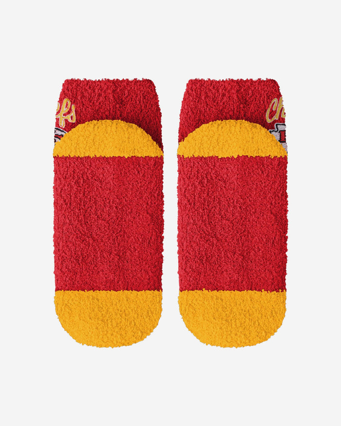 Kansas City Chiefs 2 Pack Womens Script Logo Fuzzy Ankle Socks FOCO - FOCO.com