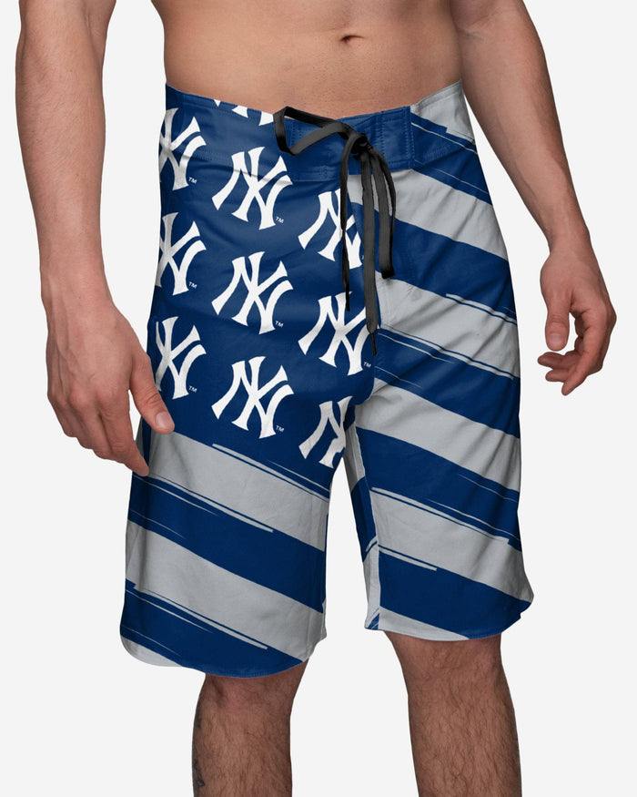 New York Yankees Diagonal Flag Boardshorts FOCO S - FOCO.com