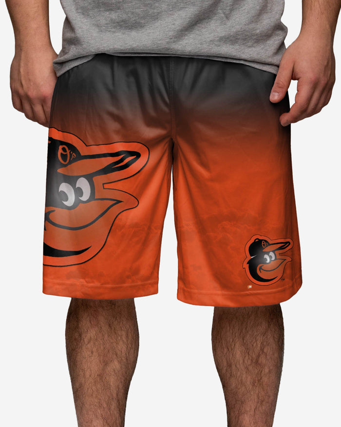 Baltimore Orioles Gradient Big Logo Training Shorts FOCO - FOCO.com