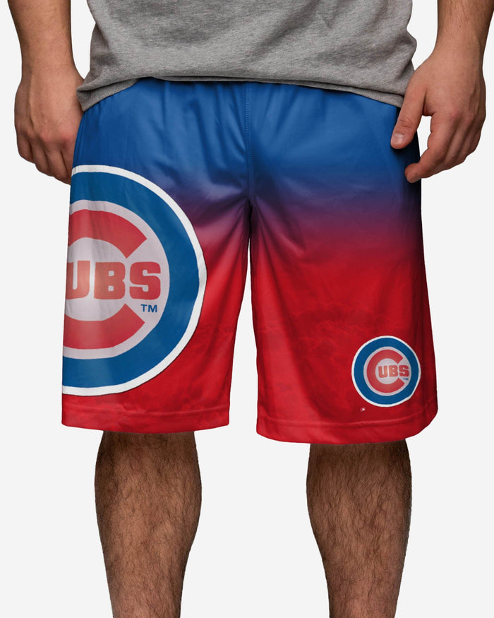 Chicago Cubs Gradient Big Logo Training Shorts FOCO - FOCO.com