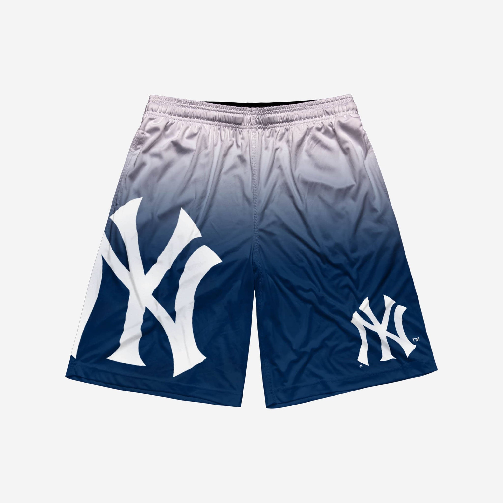 New York Yankees Gradient Big Logo Training Shorts - Navy/Gray
