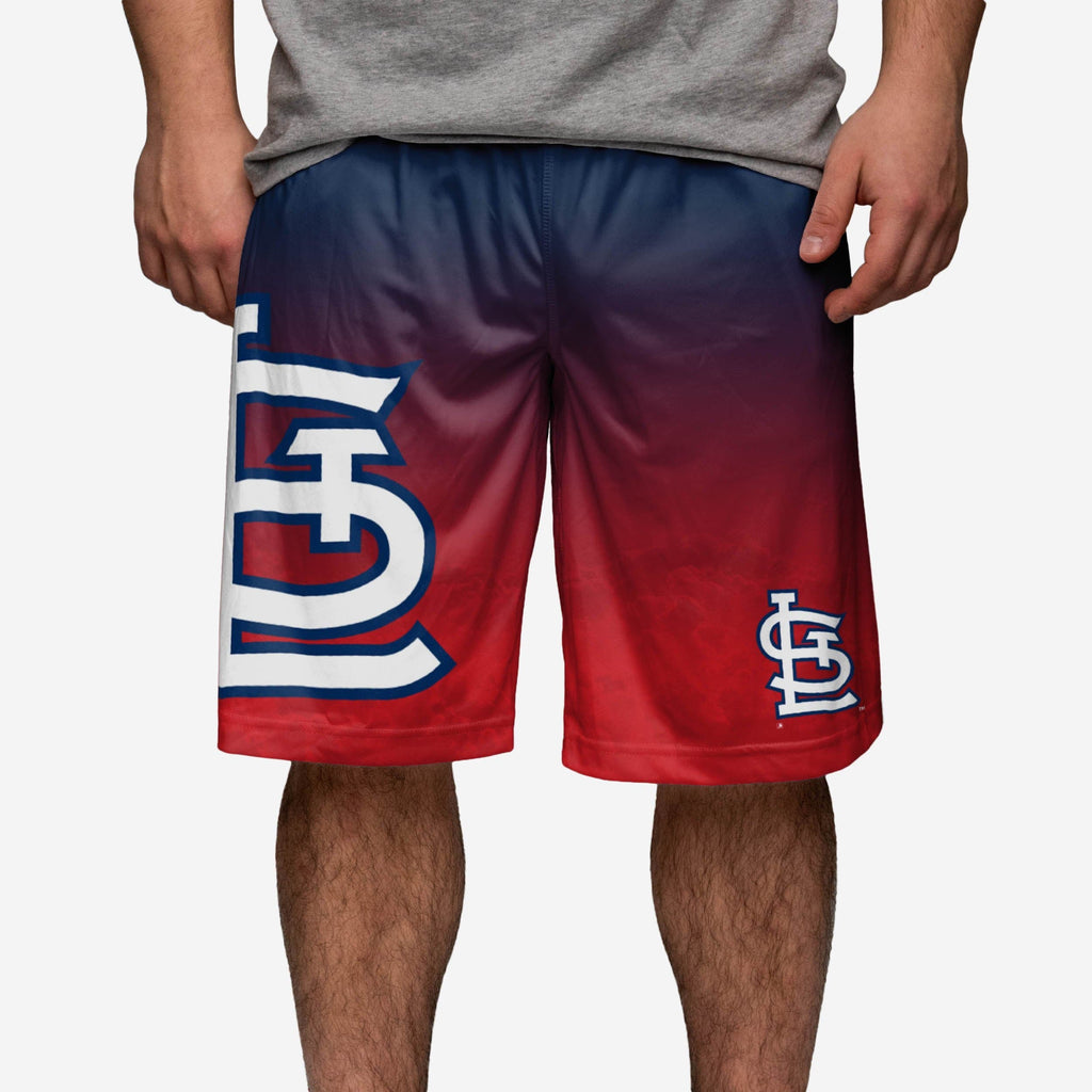St Louis Cardinals Original Gradient Big Logo Training Shorts FOCO - FOCO.com