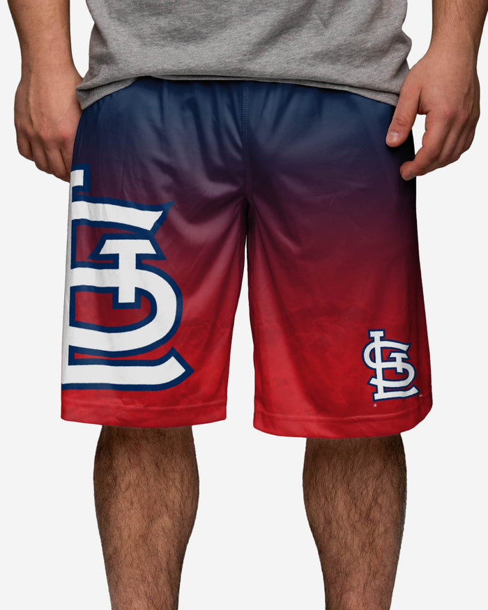 St Louis Cardinals Original Gradient Big Logo Training Shorts FOCO - FOCO.com